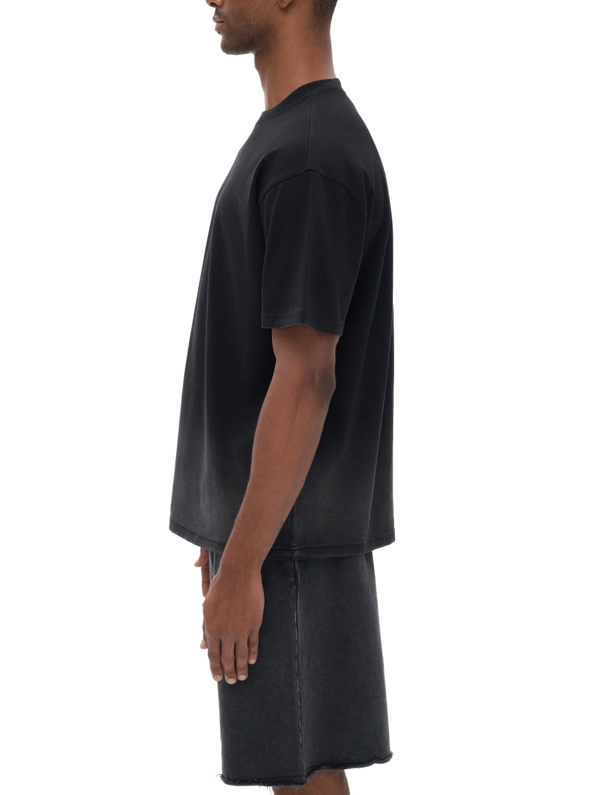 Black Vintage Washed Gradient T-Shirt - 250 GSM | Tapstitch